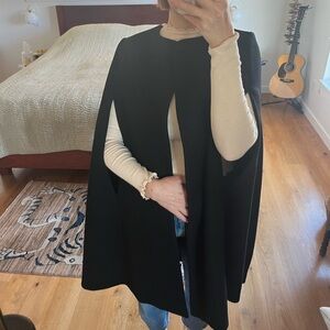 ZARA Elegant Black Wool Cape